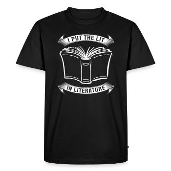 J’ai te lit dans la littérature pour les amateurs de livres - T-shirt Premium bio Homme - noir - Devant - Nico (187cm)