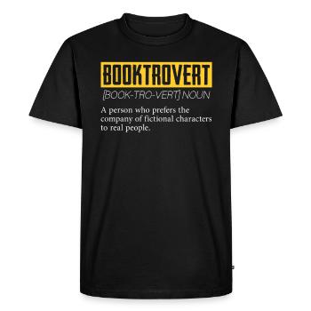 Booktrovert For Book Lovers - Men's Premium Organic T-Shirt - black - Front - Nico (187cm)
