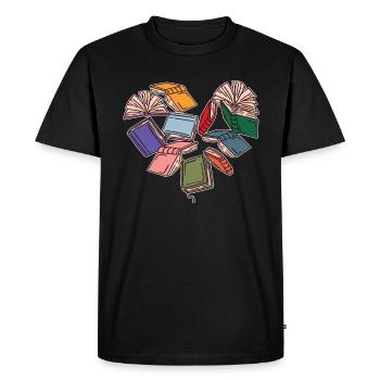 Le cœur des amateurs de livres pour les amateurs de livres - T-shirt Premium bio Homme - noir - Devant - Nico (187cm)