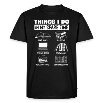 Ce que je fais pendant mon temps libre pour - T-shirt Premium bio Homme - noir - Devant - Nico (187cm)