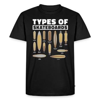 Types de skateboards pour skateboarders - T-shirt Premium bio Homme - noir - Devant - Nico (187cm)