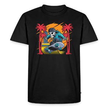 Skeleton Skater pour les skateurs - T-shirt Premium bio Homme - noir - Devant - Nico (187cm)