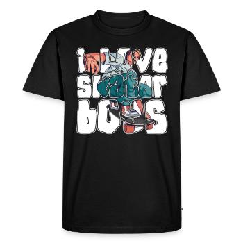 J’adore Skater Boys pour les skateboarders - T-shirt Premium bio Homme - noir - Devant - Nico (187cm)