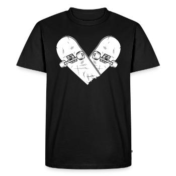 Signe d’amour skateboard pour les skateboarders - T-shirt Premium bio Homme - noir - Devant - Nico (187cm)