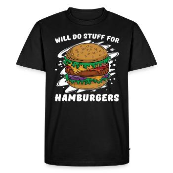 Fait des choses pour les hamburgers Pour les amateurs de hamburgers - T-shirt Premium bio Homme - noir - Devant - Nico (187cm)