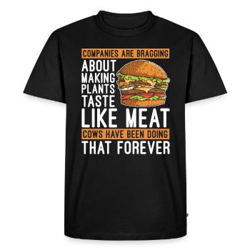 Les vaches ont toujours fait cela pour les hamburgers - T-shirt Premium bio Homme - noir - Devant - Nico (187cm)