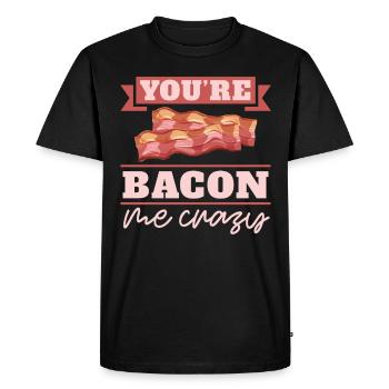 Vous êtes Bacon Me Crazy Breakfast Bacon Lover Meat - T-shirt Premium bio Homme - noir - Devant - Nico (187cm)