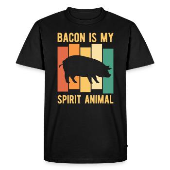 Bacon Spirit Animal Petit déjeuner Bacon Lover Viande - T-shirt Premium bio Homme - noir - Devant - Nico (187cm)