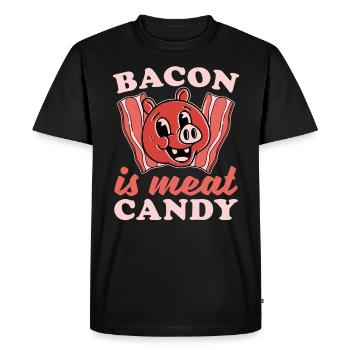 Bacon Viande Bonbons Petit déjeuner Bacon Liebhabe - T-shirt Premium bio Homme - noir - Devant - Nico (187cm)