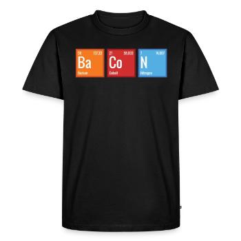 Bacon Tableau périodique Petit déjeuner Bacon Lovers Flei - T-shirt Premium bio Homme - noir - Devant - Nico (187cm)