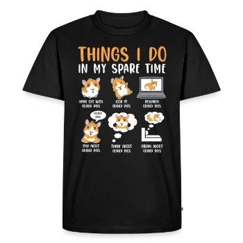 Ce que je fais pendant mon temps libre - T-shirt Premium bio Homme - noir - Devant - Nico (187cm)