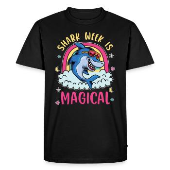 La semaine des requins est magique pour les amoureux des requins - T-shirt Premium bio Homme - noir - Devant - Nico (187cm)