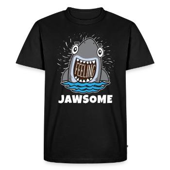 Jawsome pour les amoureux des requins et les biologistes marins - T-shirt Premium bio Homme - noir - Devant - Nico (187cm)