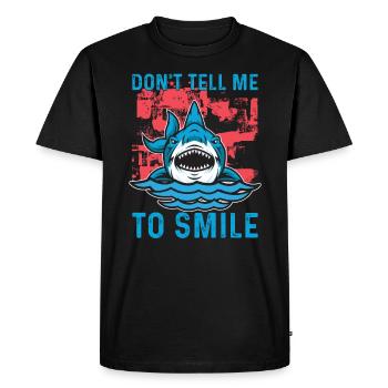 Ne me dites pas de sourire pour les amoureux des requins - T-shirt Premium bio Homme - noir - Devant - Nico (187cm)