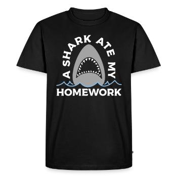 Un requin a mes devoirs pour les amoureux des requins - T-shirt Premium bio Homme - noir - Devant - Nico (187cm)