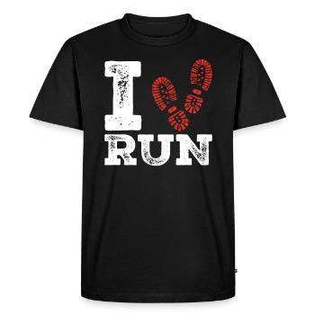 I Heart Running Cross Country Lauf Xc Run Trail - T-shirt Premium bio Homme - noir - Devant - Nico (187cm)