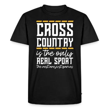 Land Run Real Sport Runner Trail Run - Men's Premium Organic T-Shirt - black - Front - Nico (187cm)