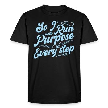 Courir avec un but Aimer la course de fond - T-shirt Premium bio Homme - noir - Devant - Nico (187cm)