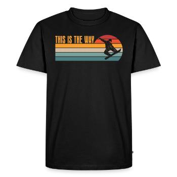 How retro snowboarder works For snowboarders - Men's Premium Organic T-Shirt - black - Front - Nico (187cm)