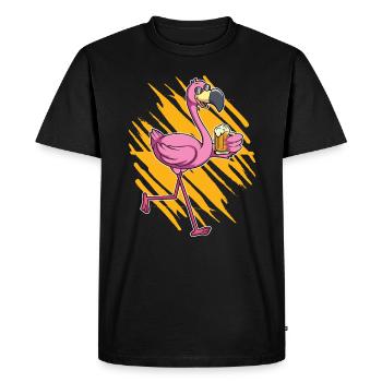 Buveur de bière Flamingo - T-shirt Premium bio Homme - noir - Devant - Nico (187cm)