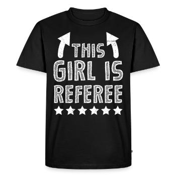 This woman is referee ladies referee - Men's Premium Organic T-Shirt - black - Front - Nico (187cm)