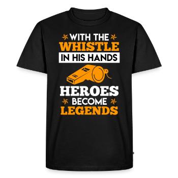 Avec le tuyau dans vos mains - T-shirt Premium bio Homme - noir - Devant - Nico (187cm)
