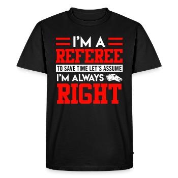 Je suis l’arbitre - T-shirt Premium bio Homme - noir - Devant - Nico (187cm)