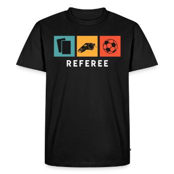 Vintage Referee - Men's Premium Organic T-Shirt - black - Front - Nico (187cm)