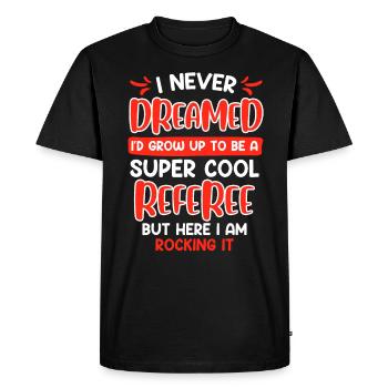 Super cool Referee Referee Ladies - Men's Premium Organic T-Shirt - black - Front - Nico (187cm)