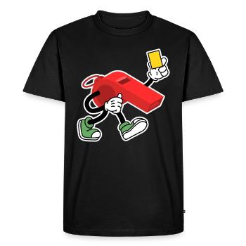 Referee whistle with yellow card Shiri - Men's Premium Organic T-Shirt - black - Front - Nico (187cm)