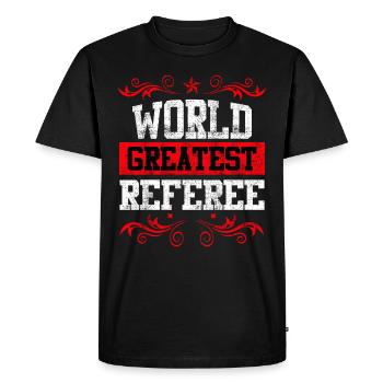 World's best referee - Men's Premium Organic T-Shirt - black - Front - Nico (187cm)