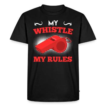 My whistle my rules Referees - Men's Premium Organic T-Shirt - black - Front - Nico (187cm)
