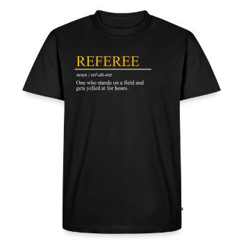 Définition de l’arbitre Shiri - T-shirt Premium bio Homme - noir - Devant - Nico (187cm)