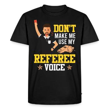 Arbitre - T-shirt Premium bio Homme - noir - Devant - Nico (187cm)