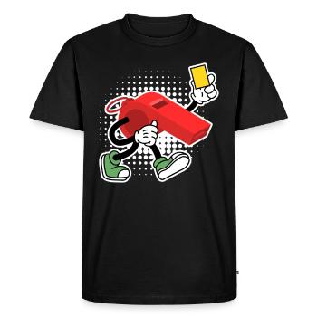 Referee whistle with yellow card Shiri - Men's Premium Organic T-Shirt - black - Front - Nico (187cm)