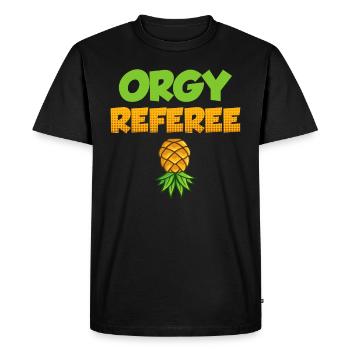 Orgy Arbitre Sex Swinger - T-shirt Premium bio Homme - noir - Devant - Nico (187cm)