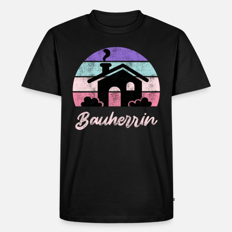 Eigenheim Bauherrin - Männer Premium Bio T-Shirt - Schwarz
