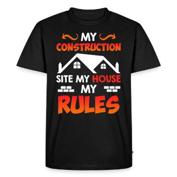 Mon chantier mes règles Gestionnaire de construction Constructeur - T-shirt Premium bio Homme - noir - Devant - Nico (187cm)