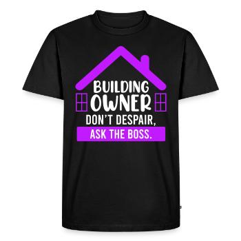 Ne désespérez pas du client Demandez au patron - T-shirt Premium bio Homme - noir - Devant - Nico (187cm)