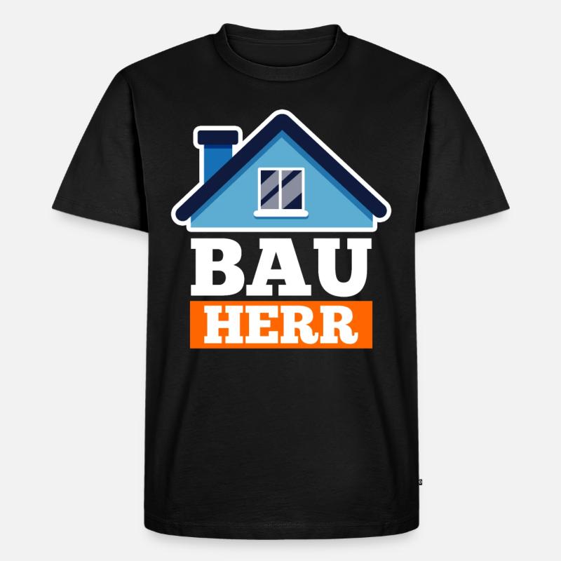 Bauherr - Männer Premium Bio T-Shirt - Schwarz