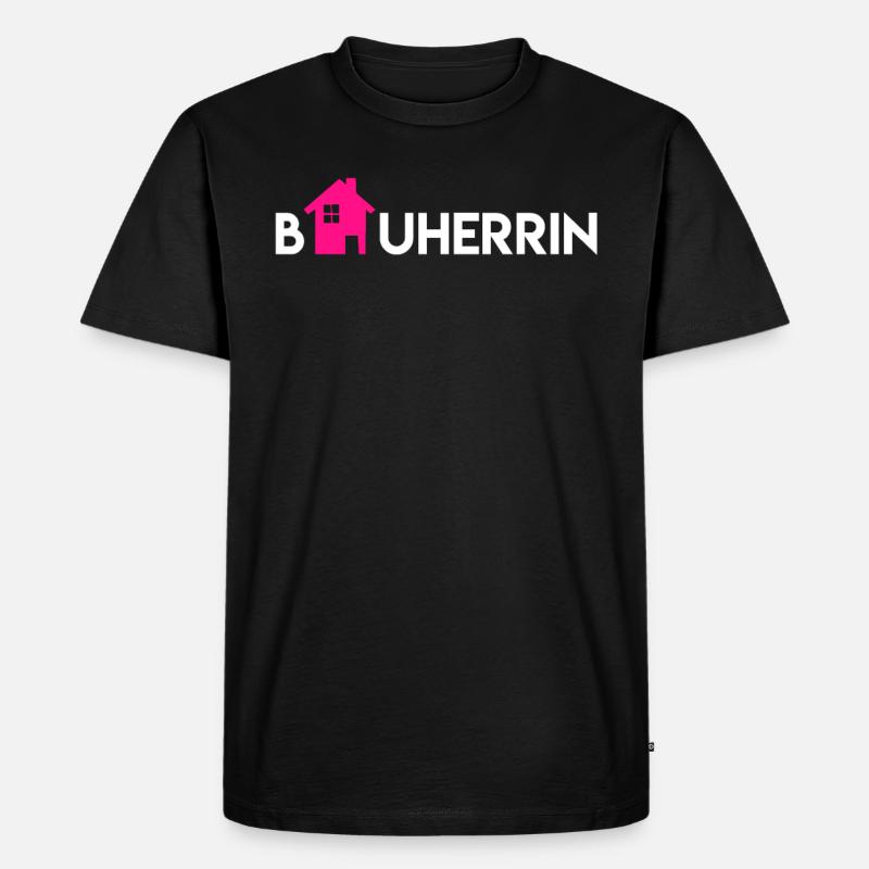 Bauherr Richtfest - Männer Premium Bio T-Shirt - Schwarz