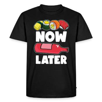 Sushi Now Wine Later Sushi Lovers - Men's Premium Organic T-Shirt - black - Front - Nico (187cm)