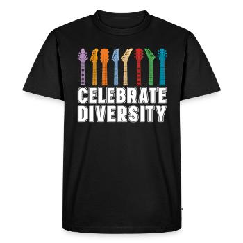 Célébrez la diversité Guitariste amoureux de la guitare - T-shirt Premium bio Homme - noir - Devant - Nico (187cm)