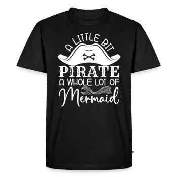 Un peu de pirate, beaucoup de sirène - T-shirt Premium bio Homme - noir - Devant - Nico (187cm)