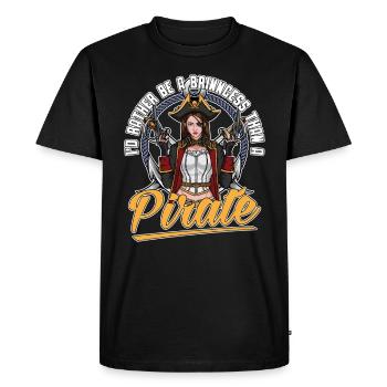Je préfère être une princesse pirate lady - T-shirt Premium bio Homme - noir - Devant - Nico (187cm)