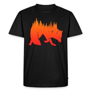 Fox Natural Art Forest Hunter Hunting Nature Design - Men's Premium Organic T-Shirt - black - Front - Nico (187cm)