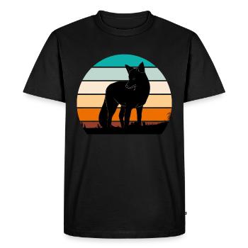 Chasse au renard vintage - T-shirt Premium bio Homme - noir - Devant - Nico (187cm)
