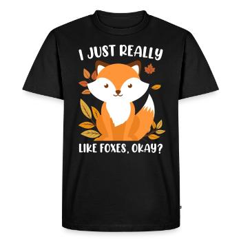 I really like foxes fox children - Men's Premium Organic T-Shirt - black - Front - Nico (187cm)