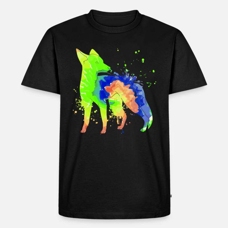 Fuchs Kunst Jäger Fuchsjagd Jagd - Männer Premium Bio T-Shirt - Schwarz