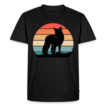 Chasse au renard vintage - T-shirt Premium bio Homme - noir - Devant - Nico (187cm)